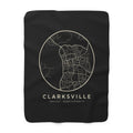 Clarksville Street Map Sherpa Blanket (Black)