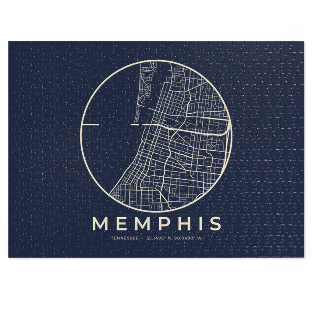 Memphis Street Map Puzzle (Navy)