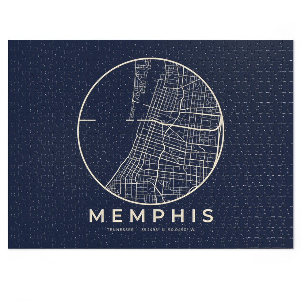 Memphis Street Map Puzzle (Navy)