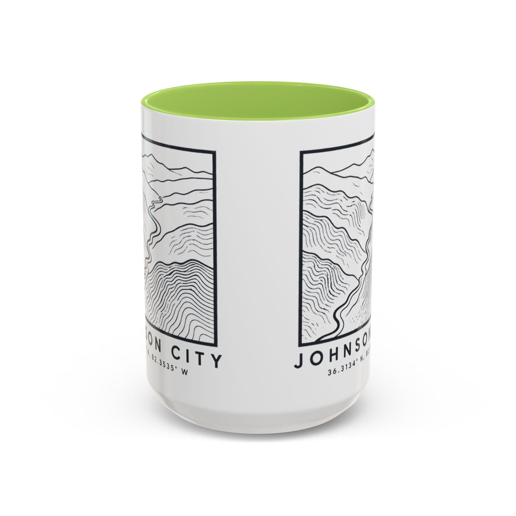 Johnson City Topo Map Accent Mug