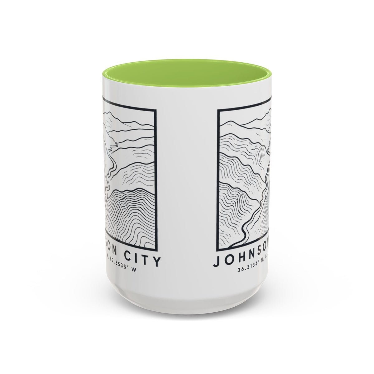 Johnson City Topo Map Accent Mug
