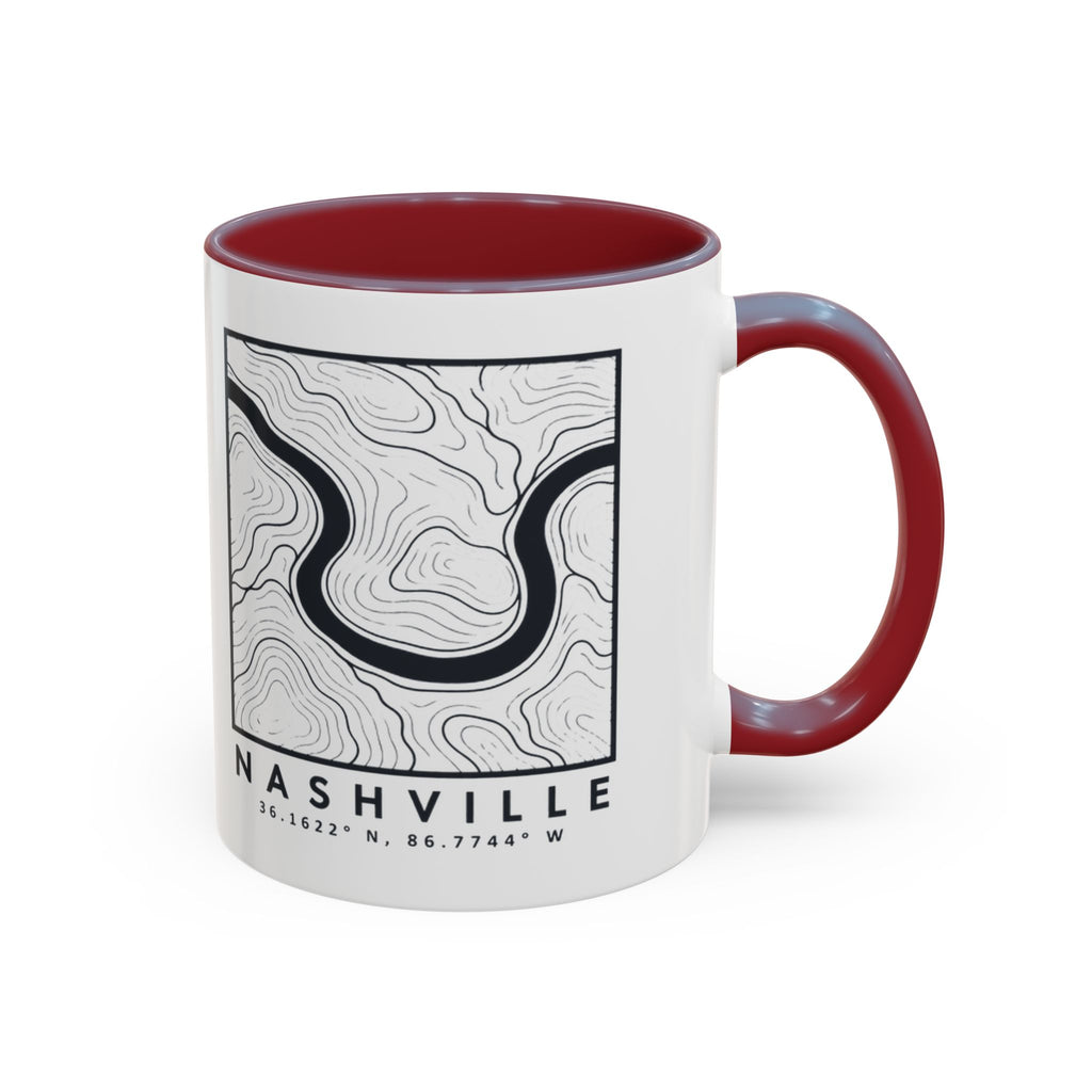 Nashville Topo Map Accent Mug