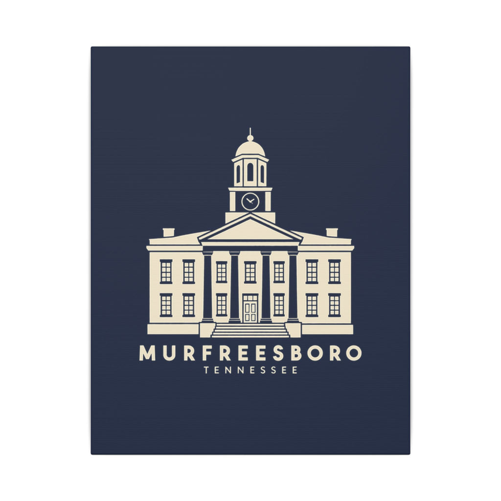 Murfreesboro Rutherford County Courthouse Canvas Print (Navy)