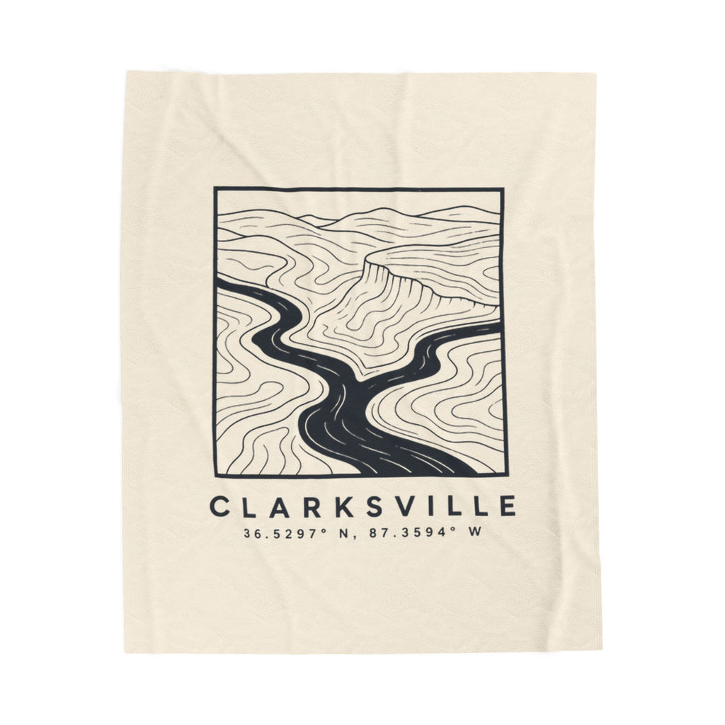 Clarksville Topo Map Blanket