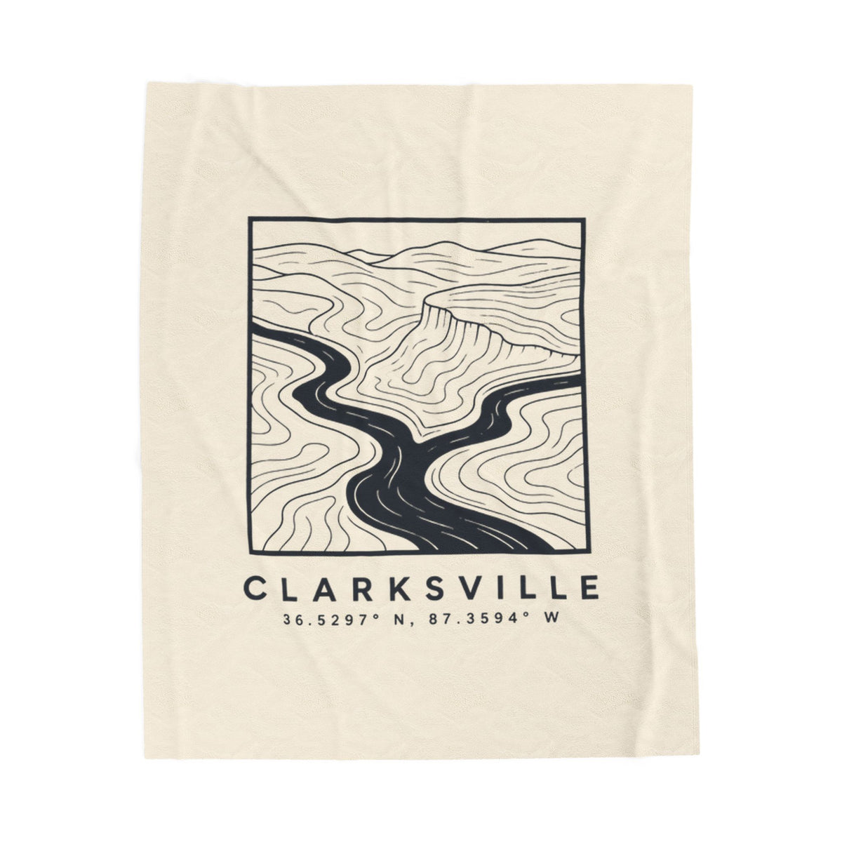Clarksville Topo Map Blanket