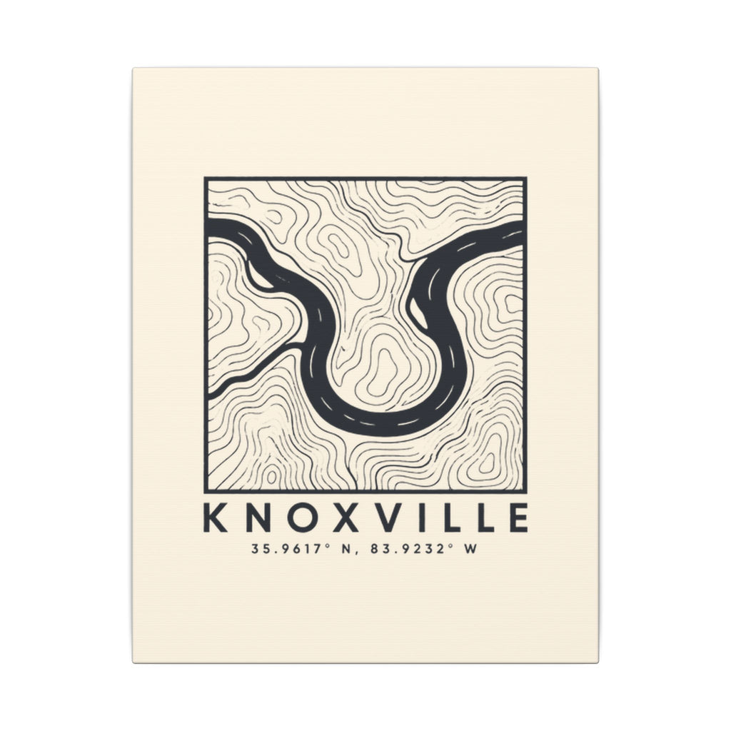 Knoxville Topo Map Canvas Print