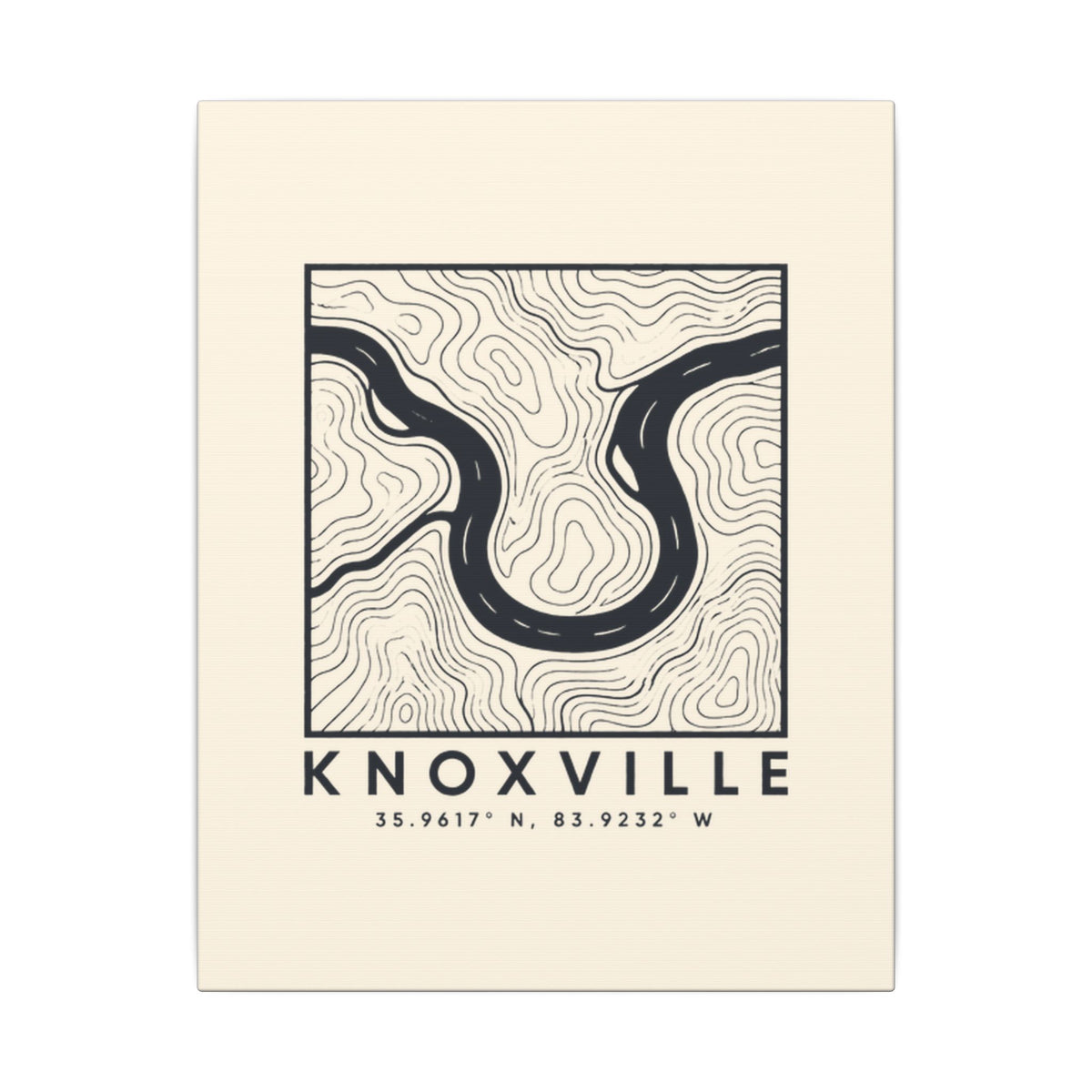 Knoxville Topo Map Canvas Print