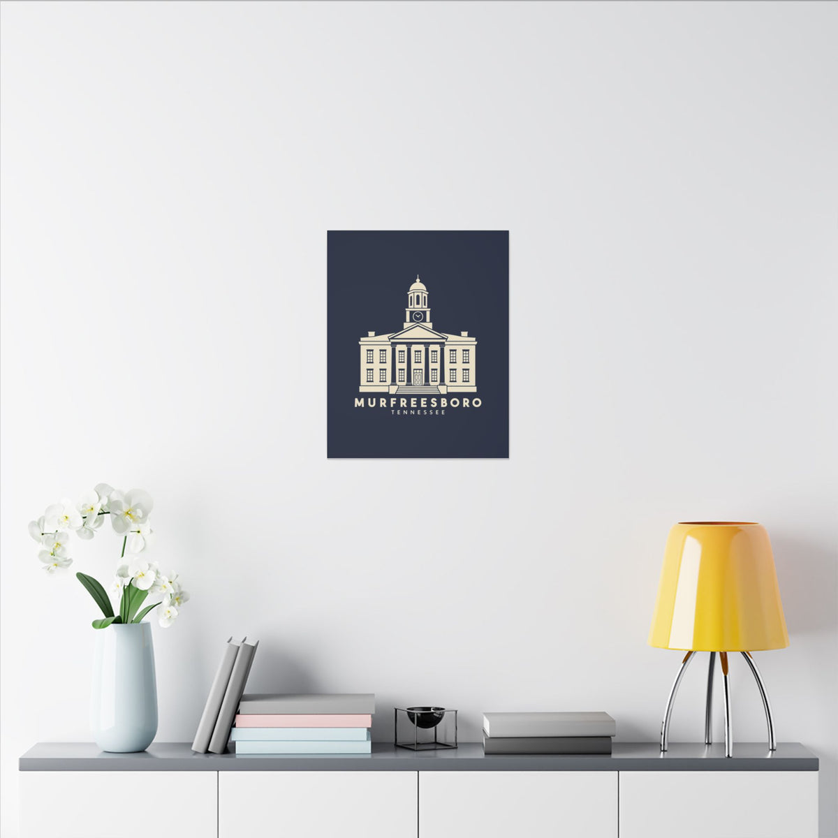 Murfreesboro Rutherford County Courthouse Canvas Print (Navy)