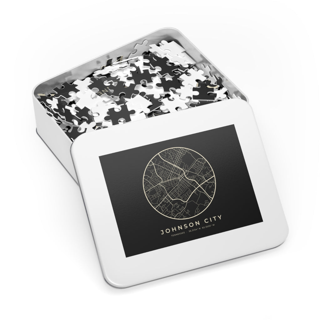 Johnson City Street Map Puzzle (Black)