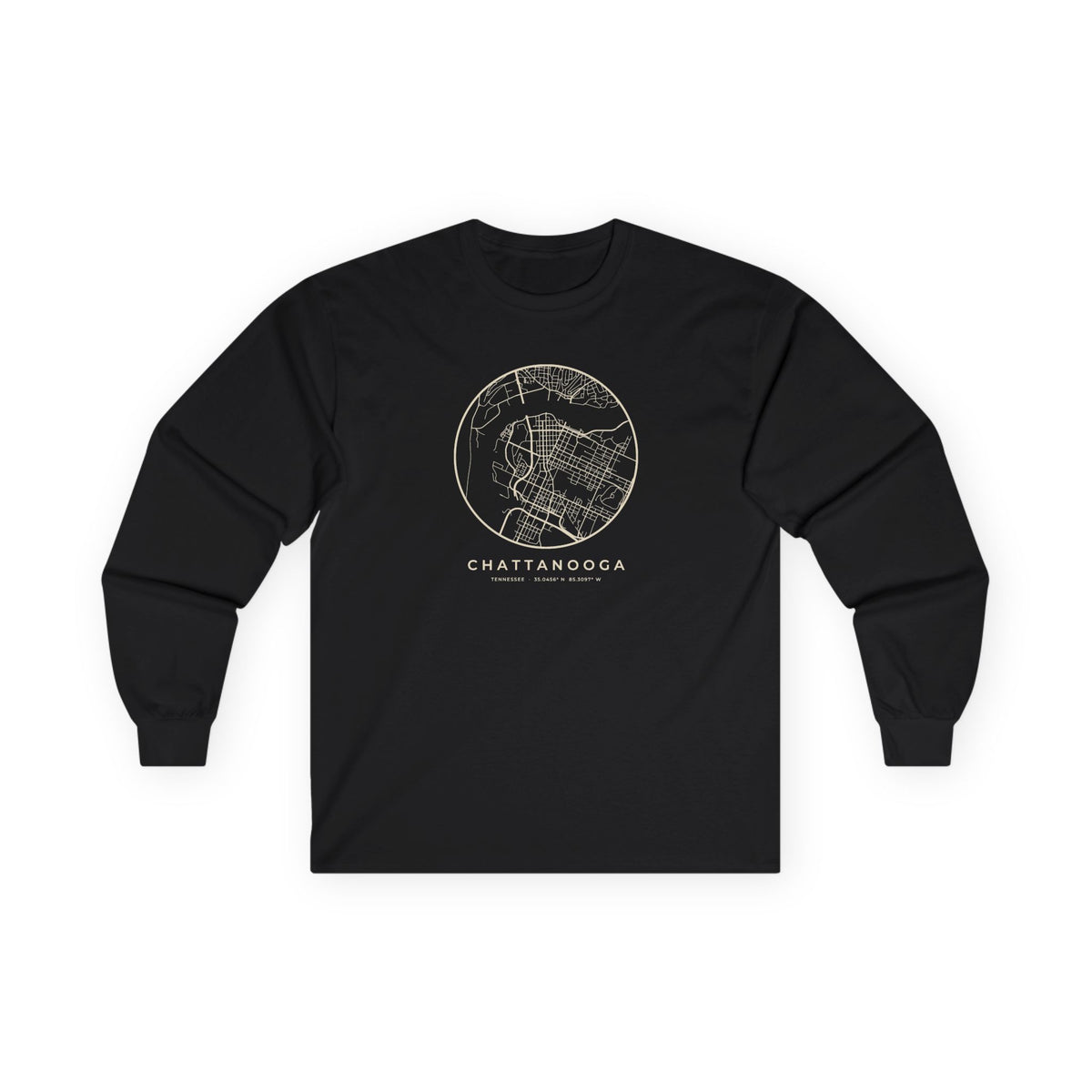 Chattanooga Street Map Long Sleeve T-Shirt