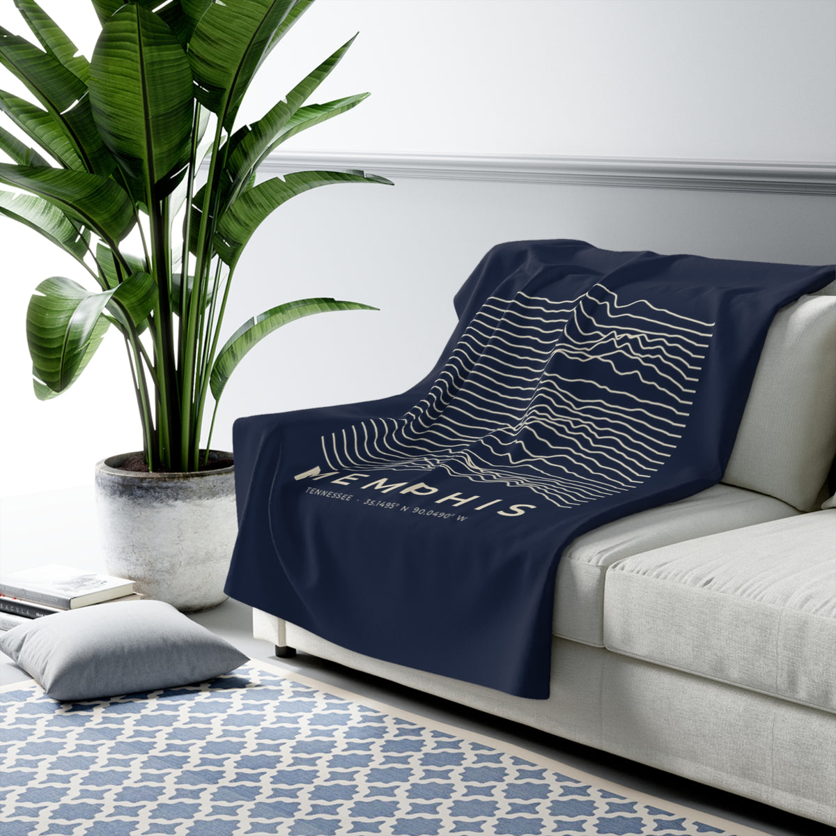 Memphis Ridgeline Sherpa Blanket (Navy)