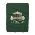 Nashville Parthenon Sherpa Blanket (Forest Green)