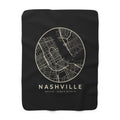 Nashville Street Map Sherpa Blanket (Black)