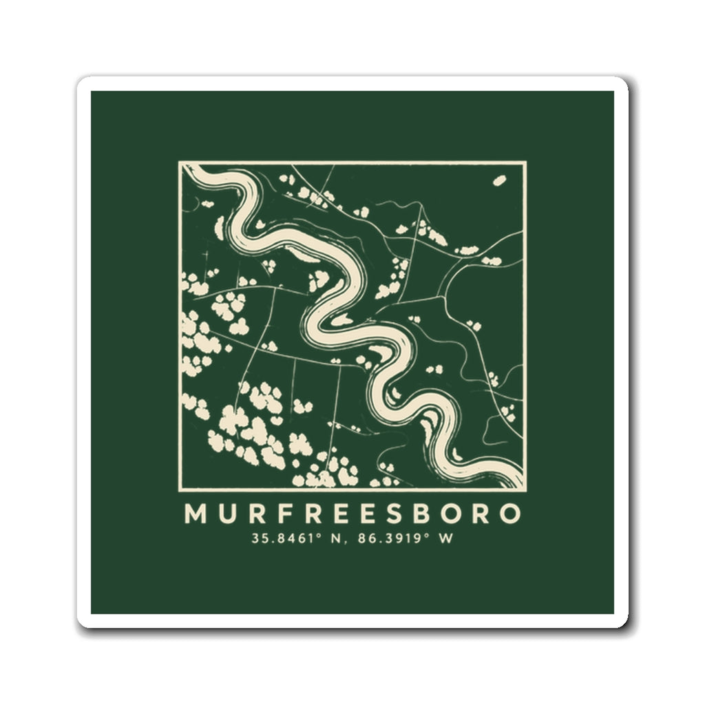 Murfreesboro Topo Map Magnet (Forest Green)