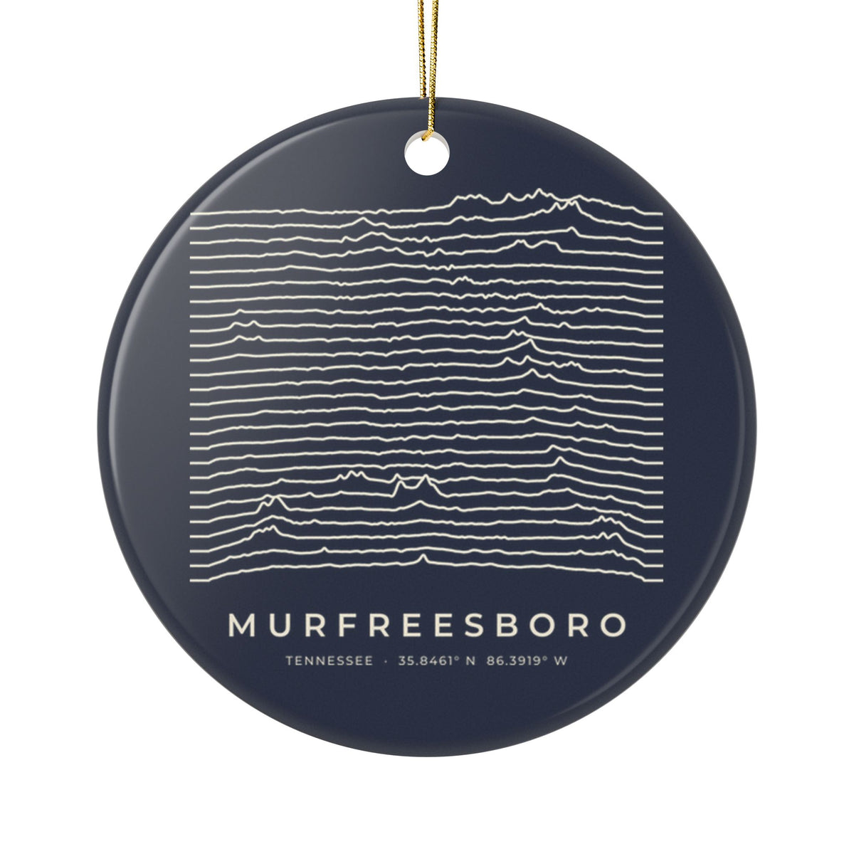 Murfreesboro Ridgeline Ornament (Navy)