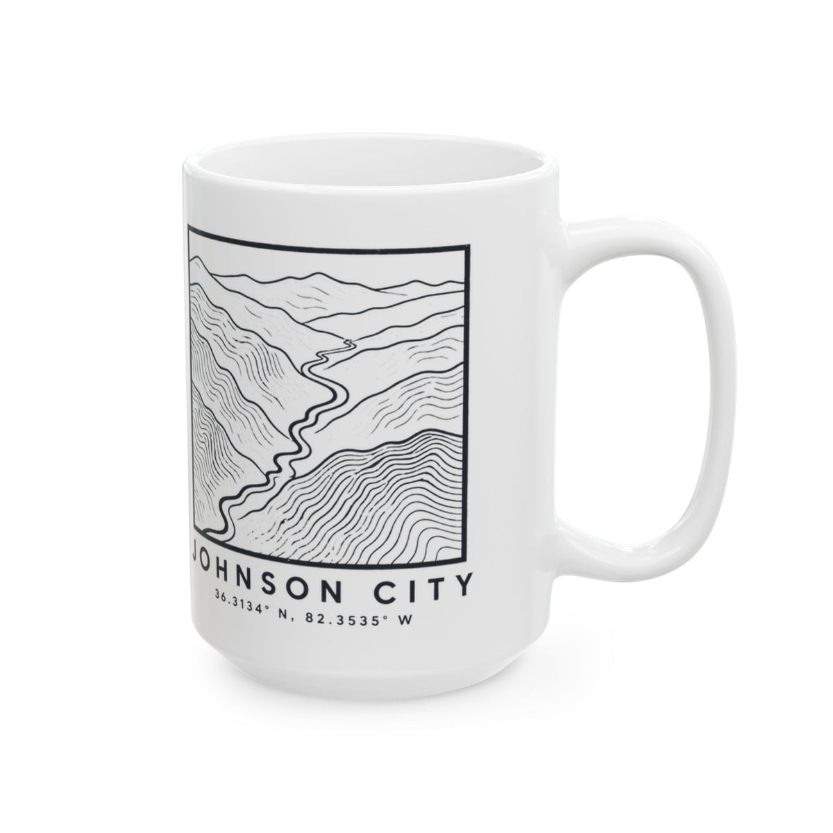 Johnson City Topo Map Mug