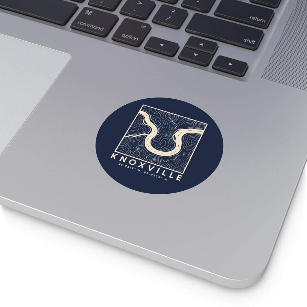 Knoxville Topo Map Sticker (Navy)