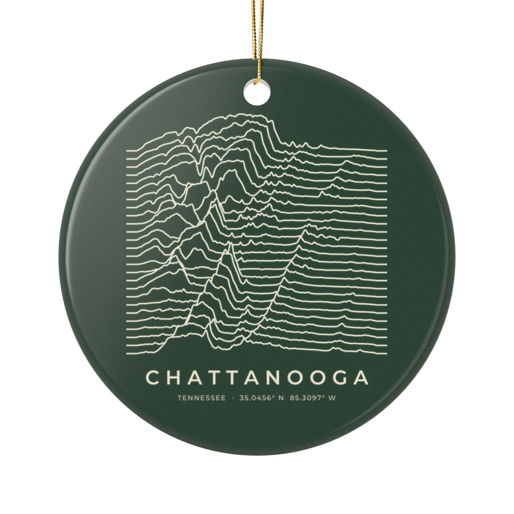 Chattanooga Ridgeline Ornament (Forest Green)