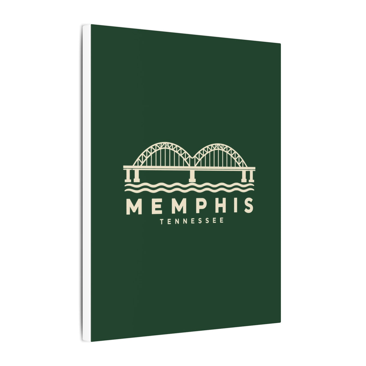 Memphis Hernando de Soto Bridge Canvas Print (Forest Green)