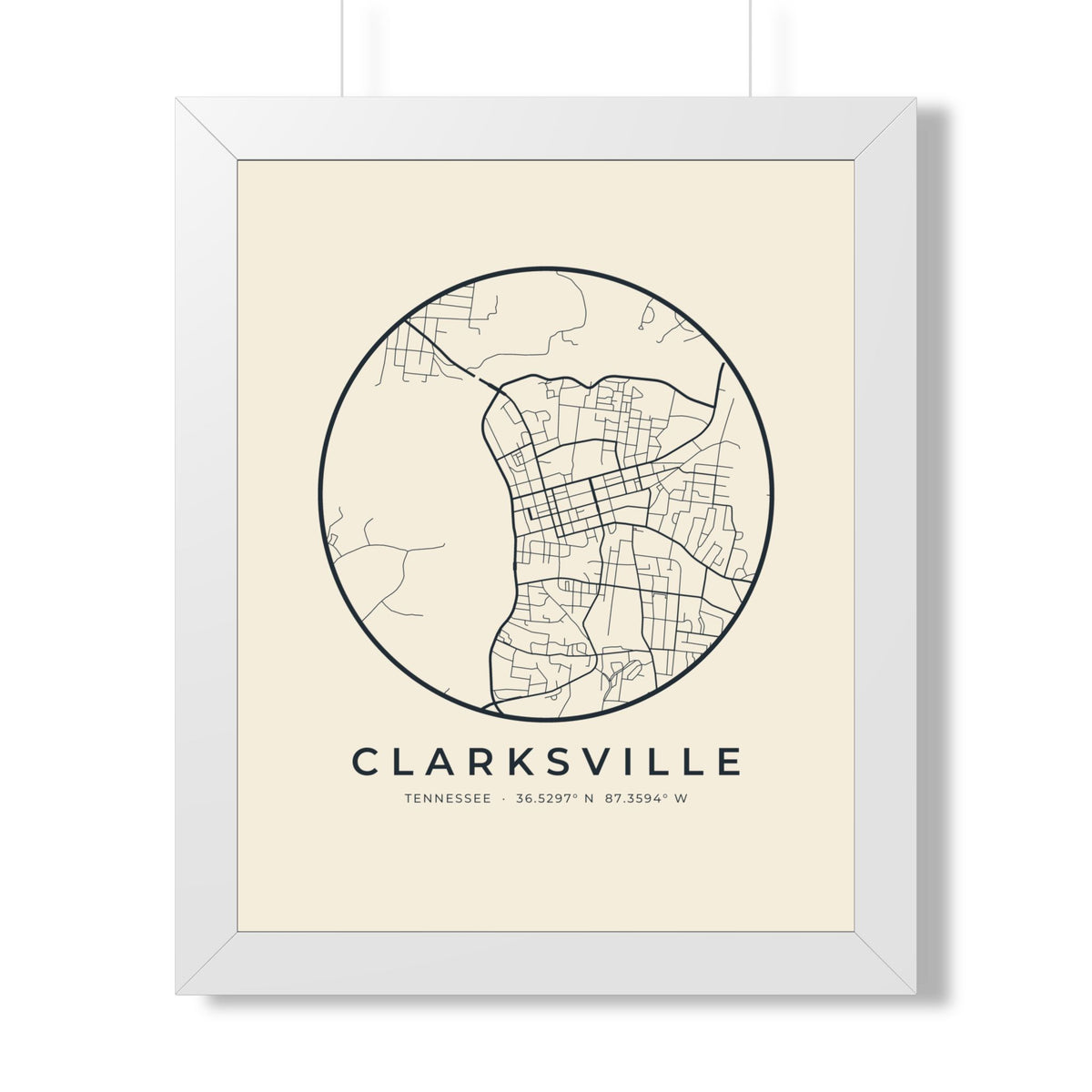 Clarksville Street Map Framed Print