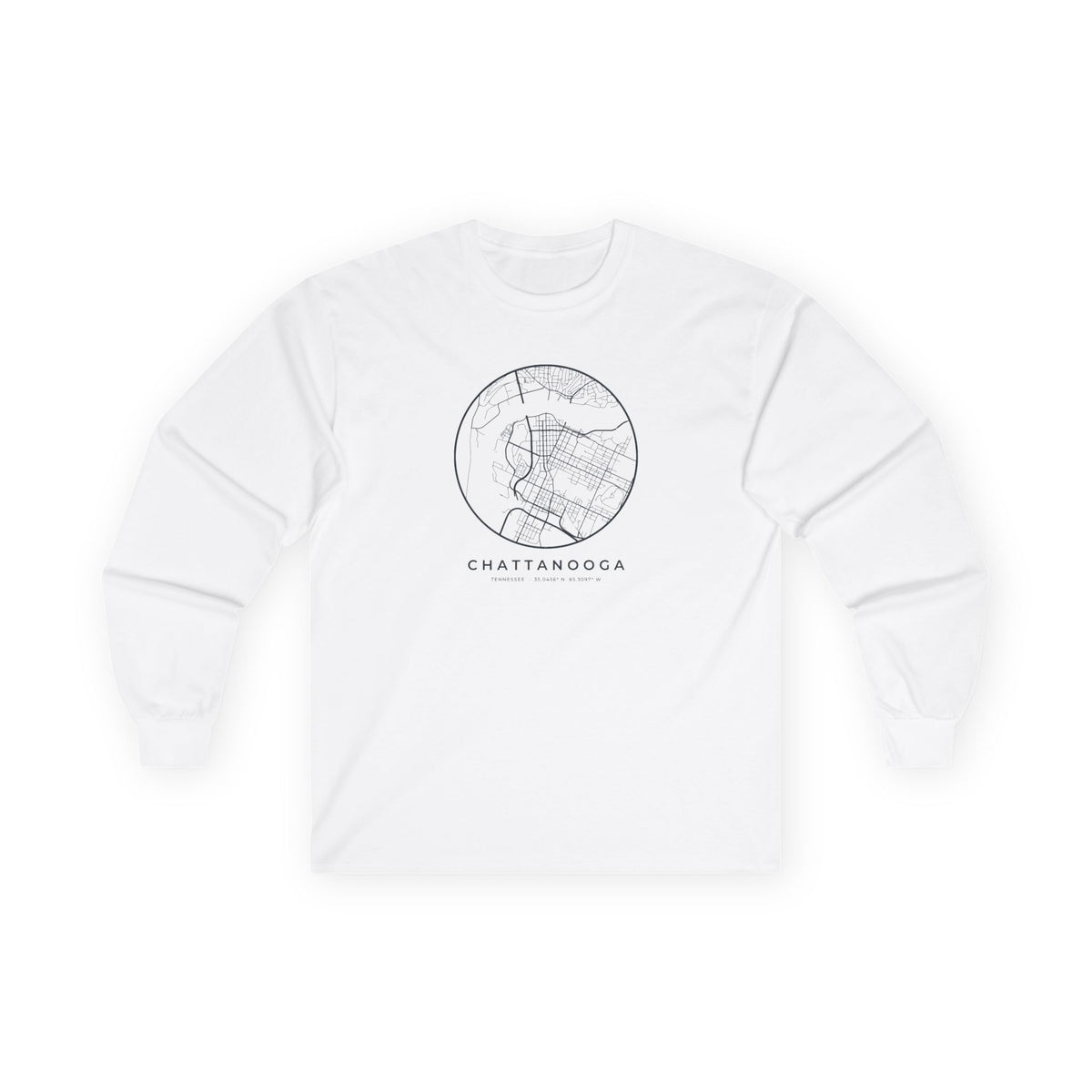 Chattanooga Street Map Long Sleeve T-Shirt