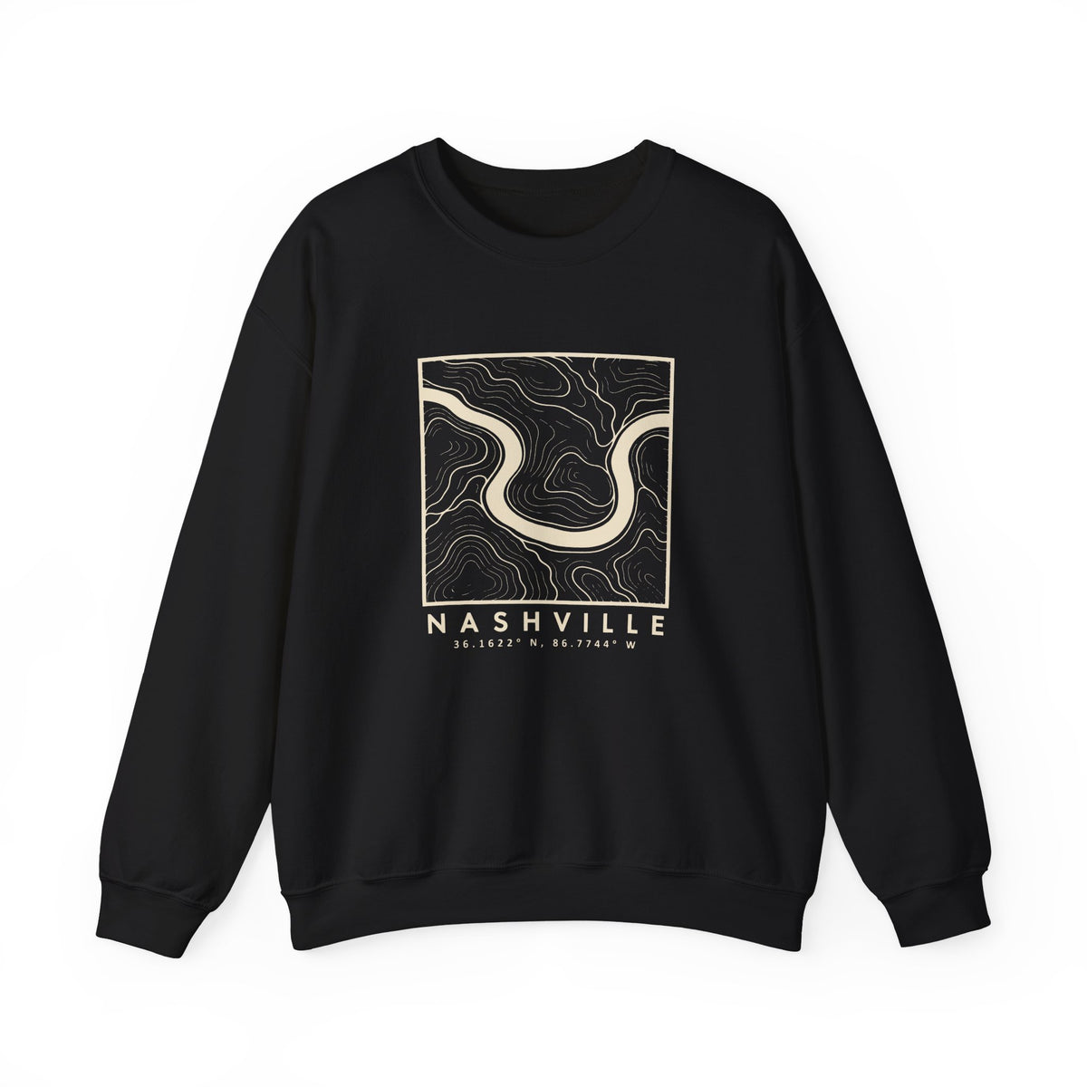 Nashville Topo Map Crewneck Sweatshirt
