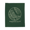 Nashville Street Map Blanket (Forest Green)