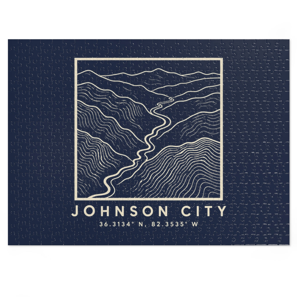 Johnson City Topo Map Puzzle (Navy)