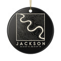 Jackson Topo Map Ornament (Black)
