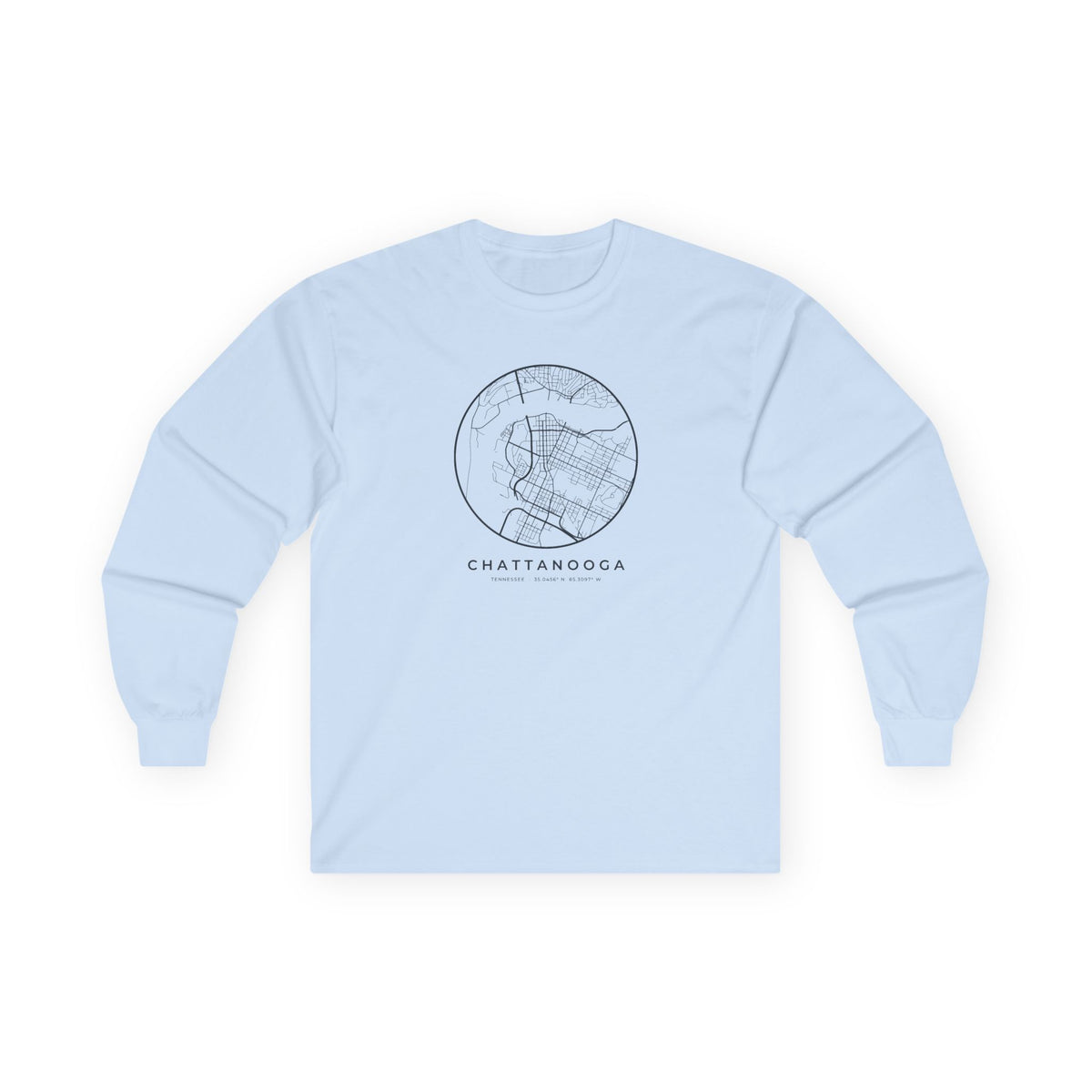 Chattanooga Street Map Long Sleeve T-Shirt