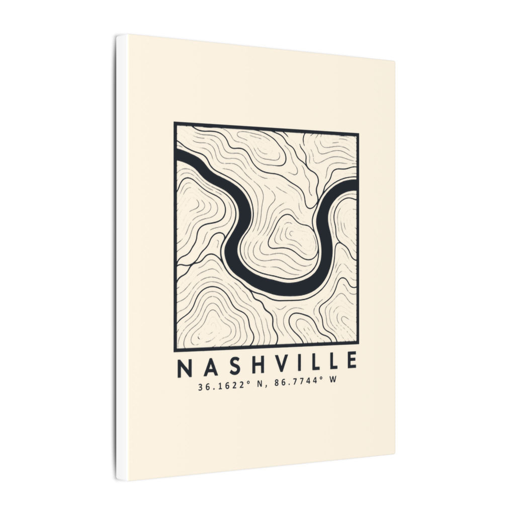 Nashville Topo Map Canvas Print
