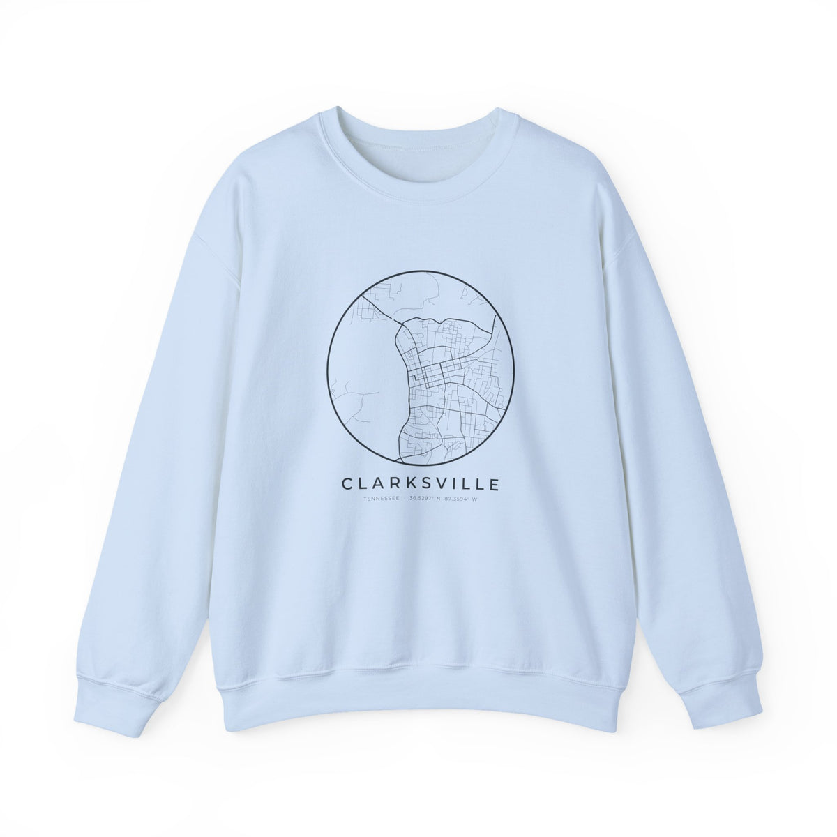 Clarksville Street Map Crewneck Sweatshirt