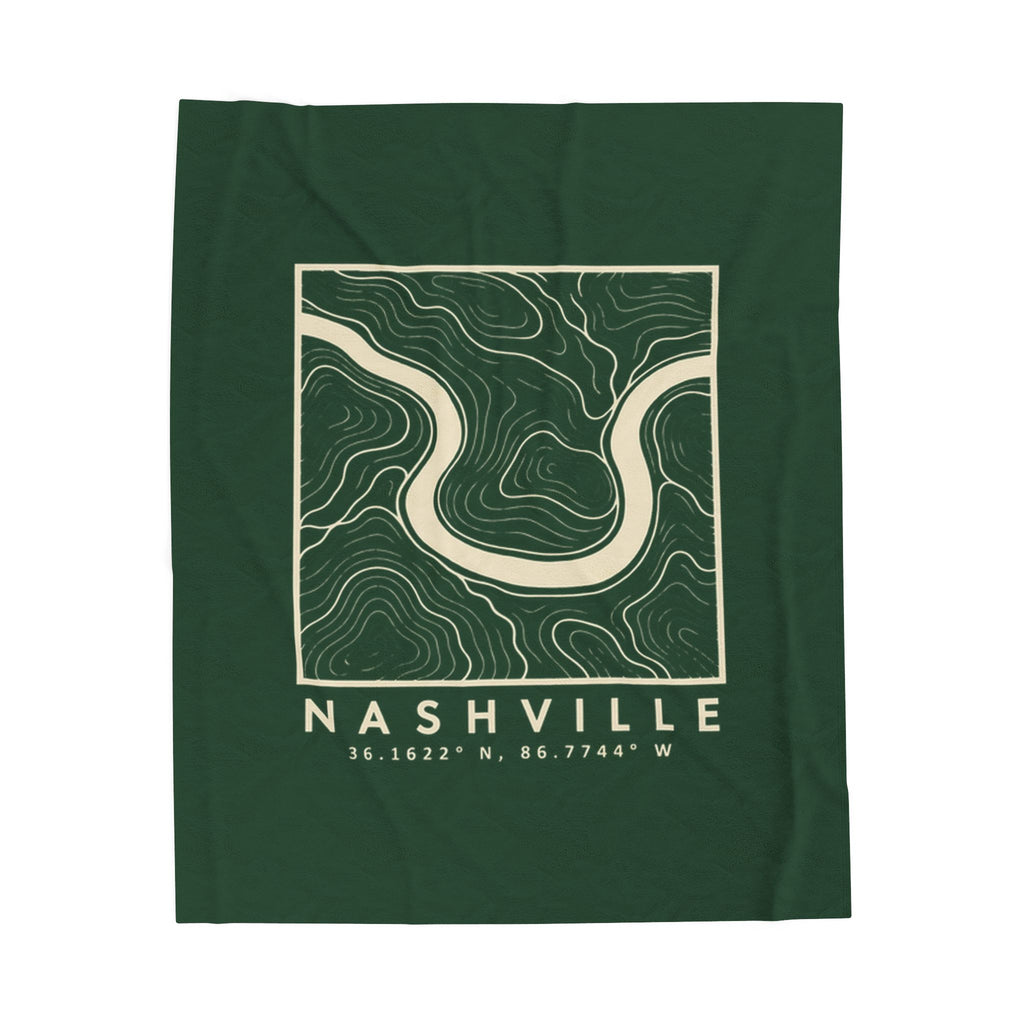 Nashville Topo Map Blanket (Forest Green)