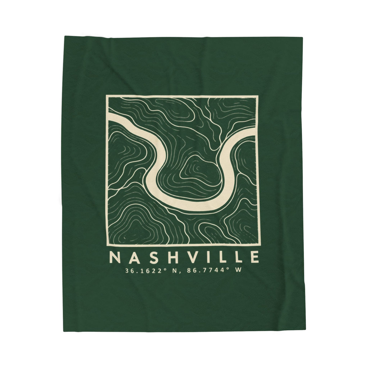Nashville Topo Map Blanket (Forest Green)