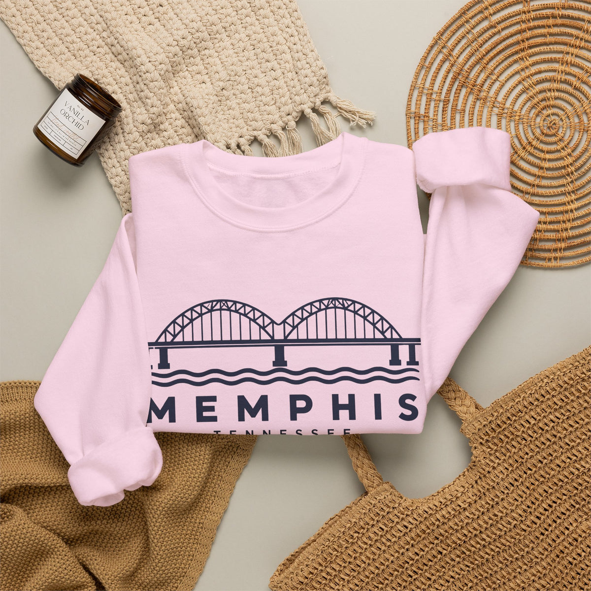 Memphis Hernando de Soto Bridge Crewneck Sweatshirt