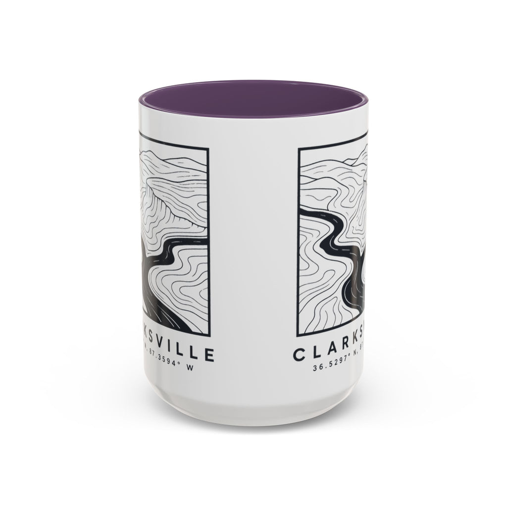 Clarksville Topo Map Accent Mug