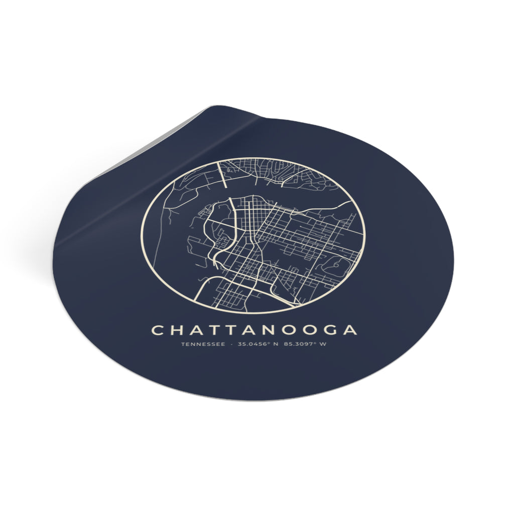 Chattanooga Street Map Sticker (Navy)