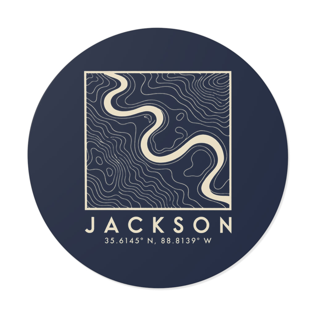 Jackson Topo Map Sticker (Navy)