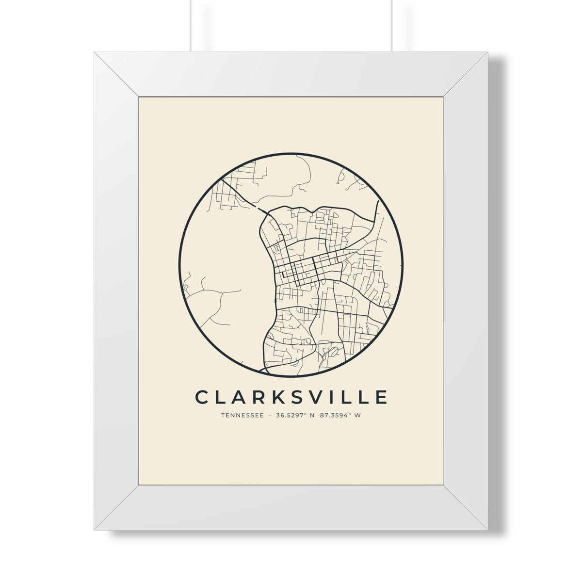 Clarksville Street Map Framed Print