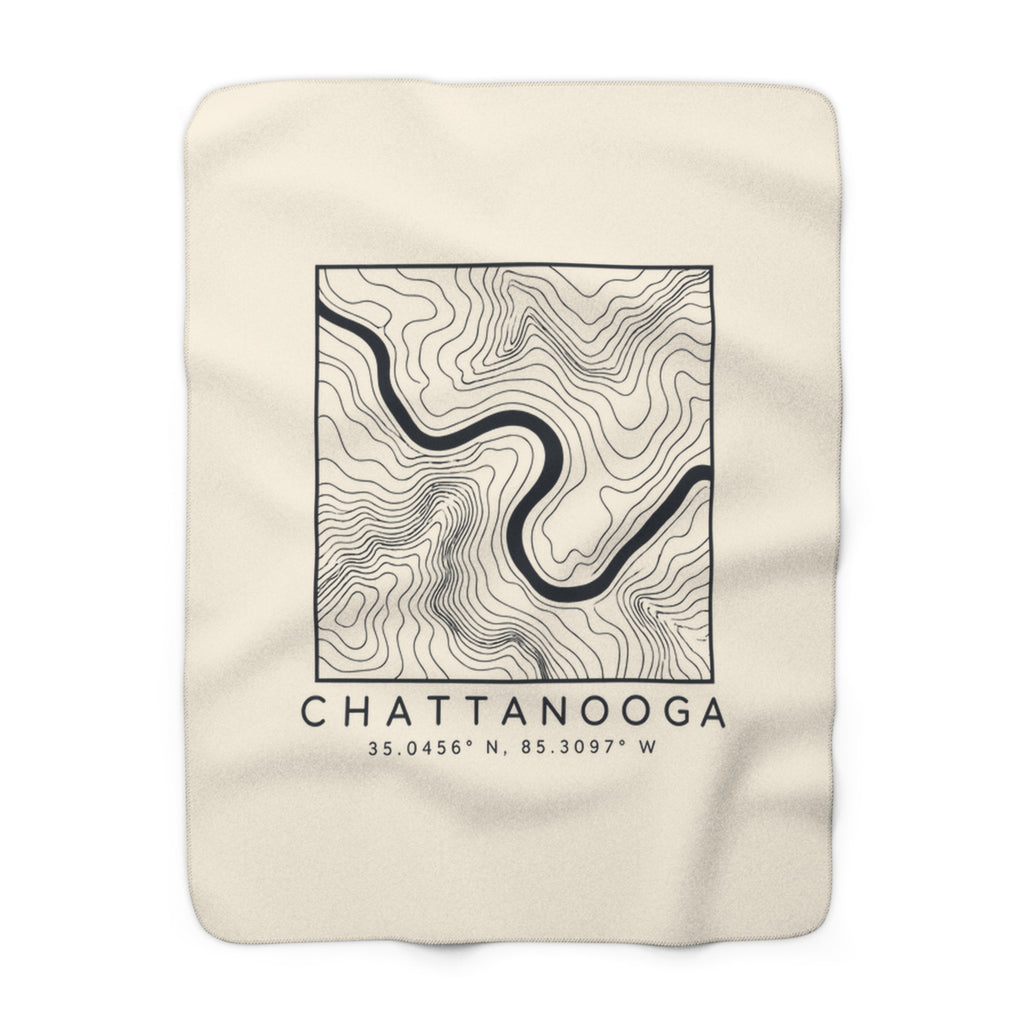 Chattanooga Topo Map Sherpa Blanket