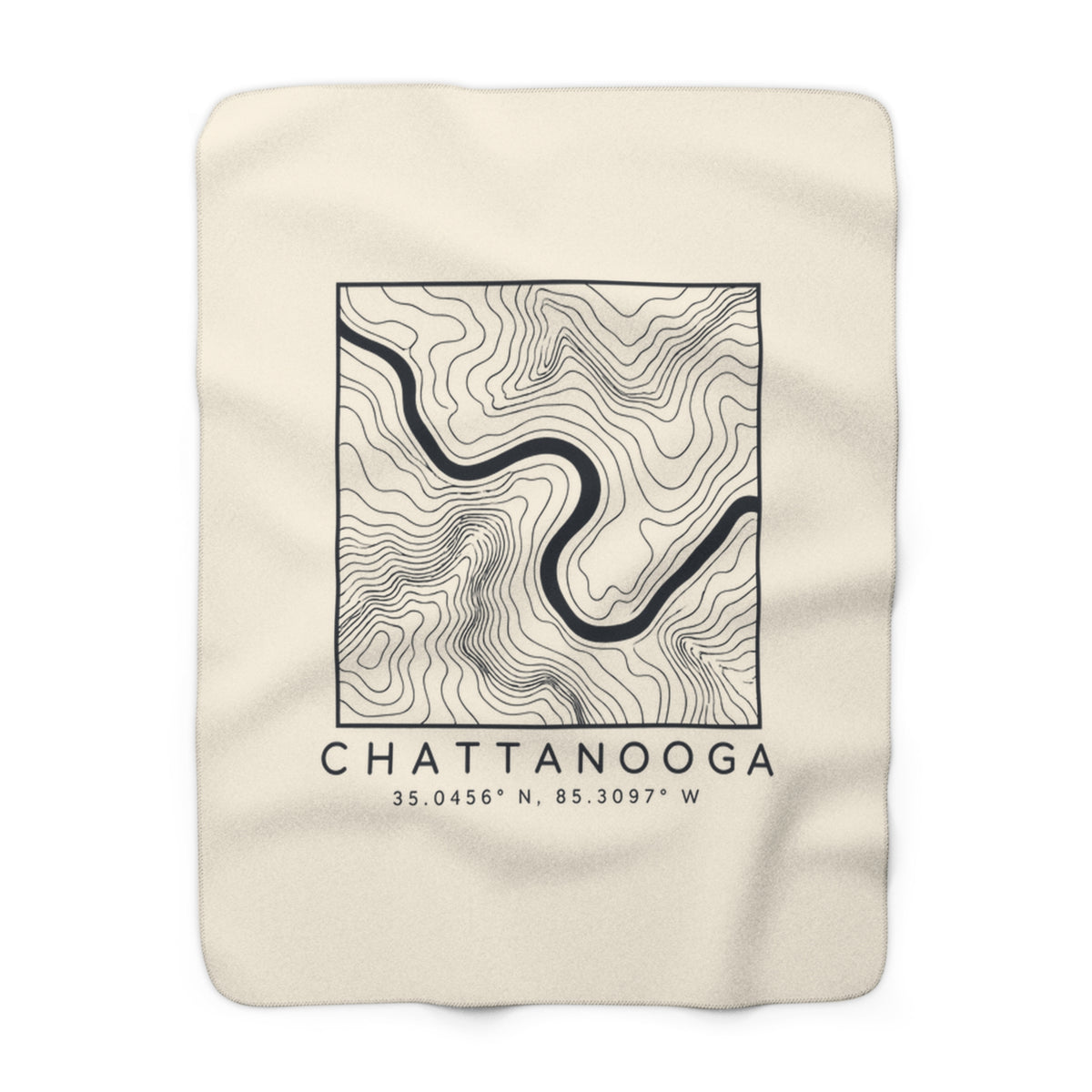 Chattanooga Topo Map Sherpa Blanket