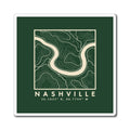 Nashville Topo Map Magnet (Forest Green)