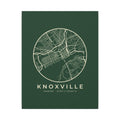 Knoxville Street Map Canvas Print (Forest Green)