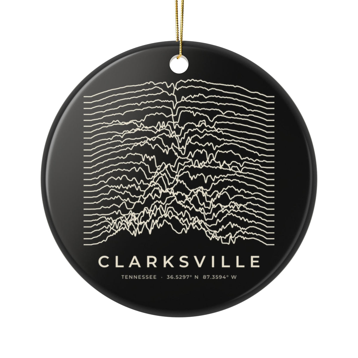 Clarksville Ridgeline Ornament (Black)