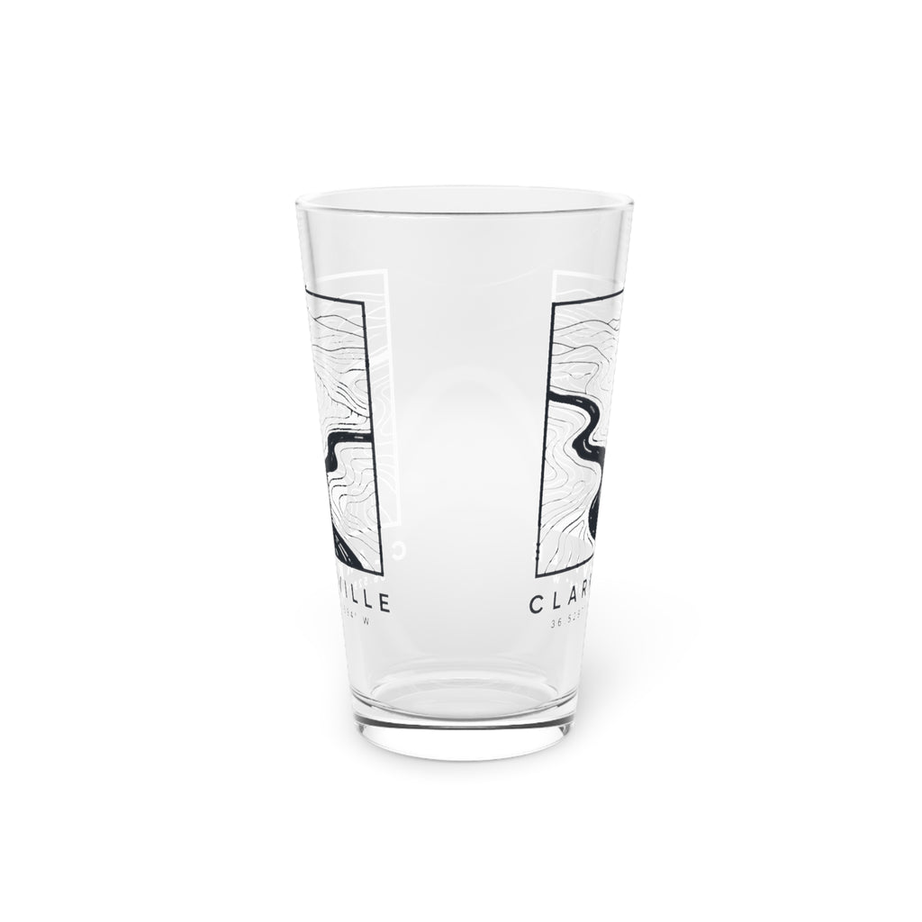 Clarksville Topo Map Pint Glass