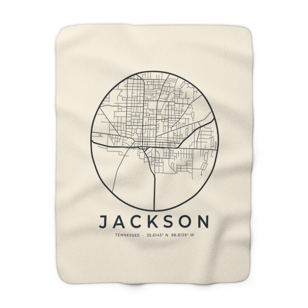 Jackson Street Map Sherpa Blanket