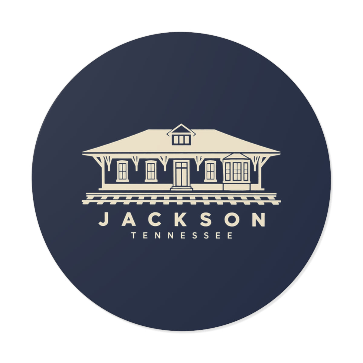 Jackson Train Depot Sticker (Navy)