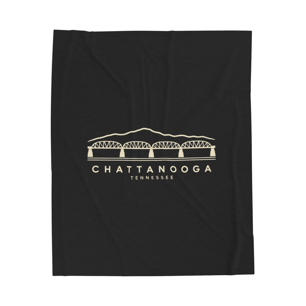 Chattanooga Walnut Street Bridge Blanket (Black)