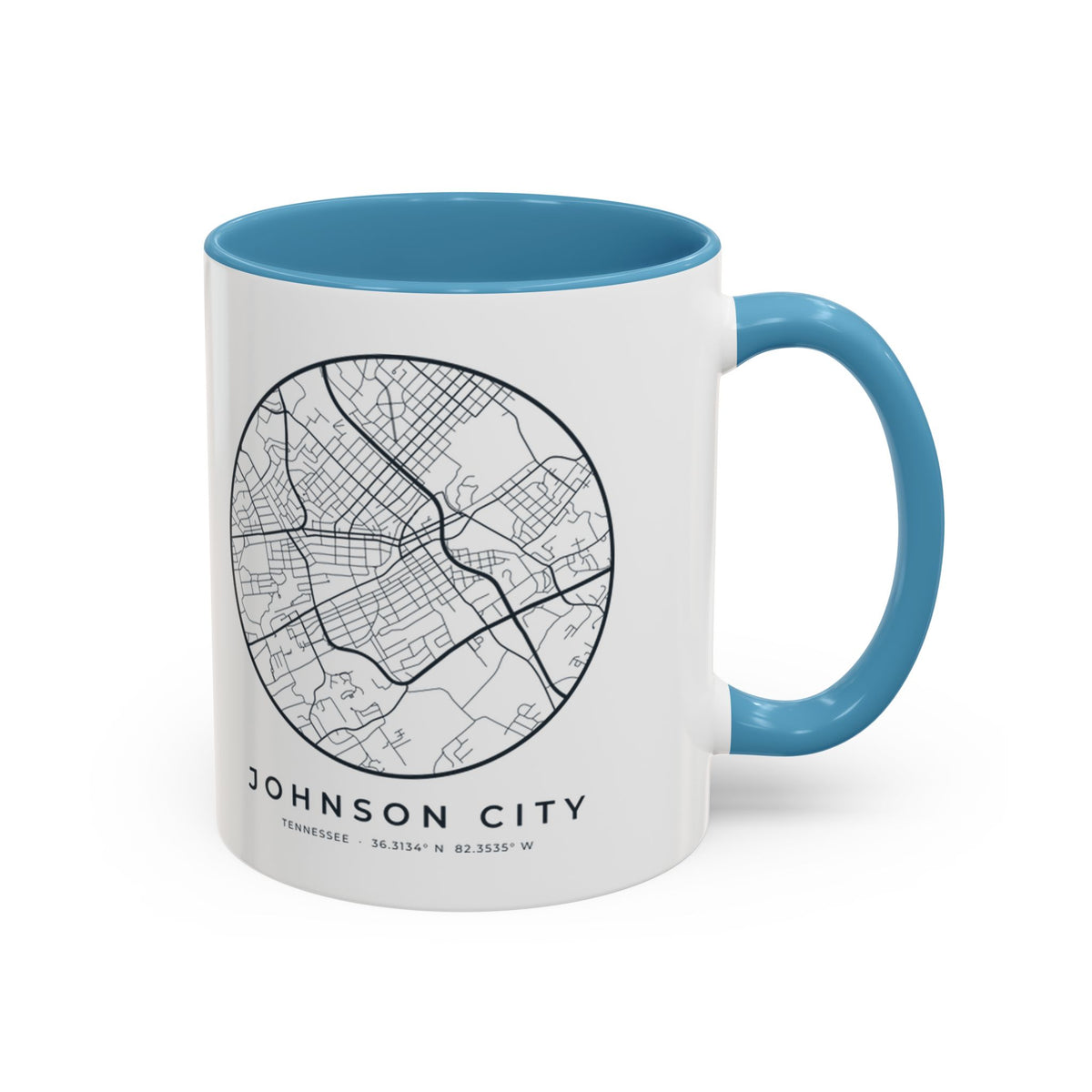 Johnson City Street Map Accent Mug