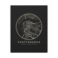 Chattanooga Street Map Canvas Print (Black)